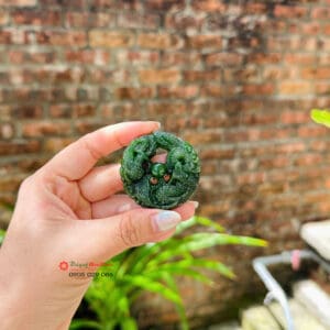 Mặt dây long phụng đá ngọc bích