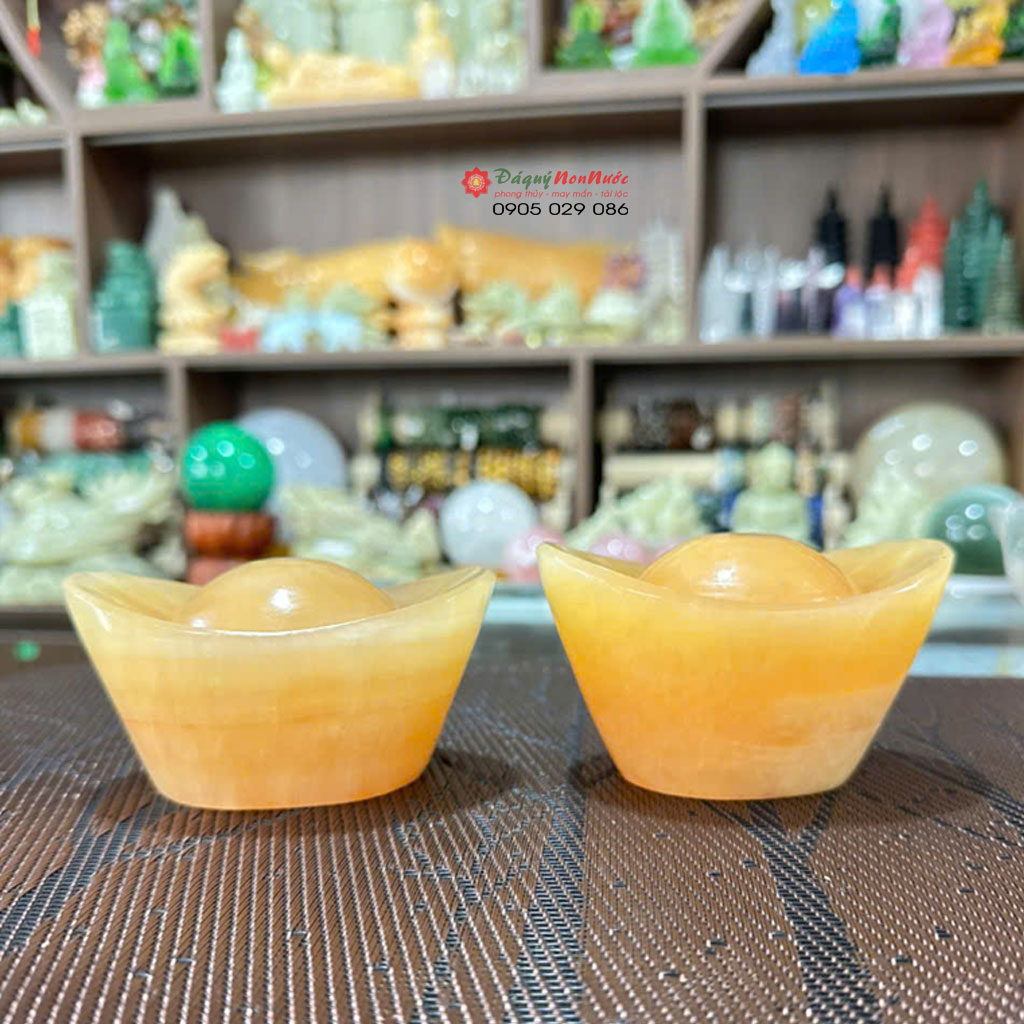 Thỏi vàng đá ngọc hoàng long 2 thoi vang