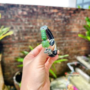 Charm Ngọc Bích mix dây da