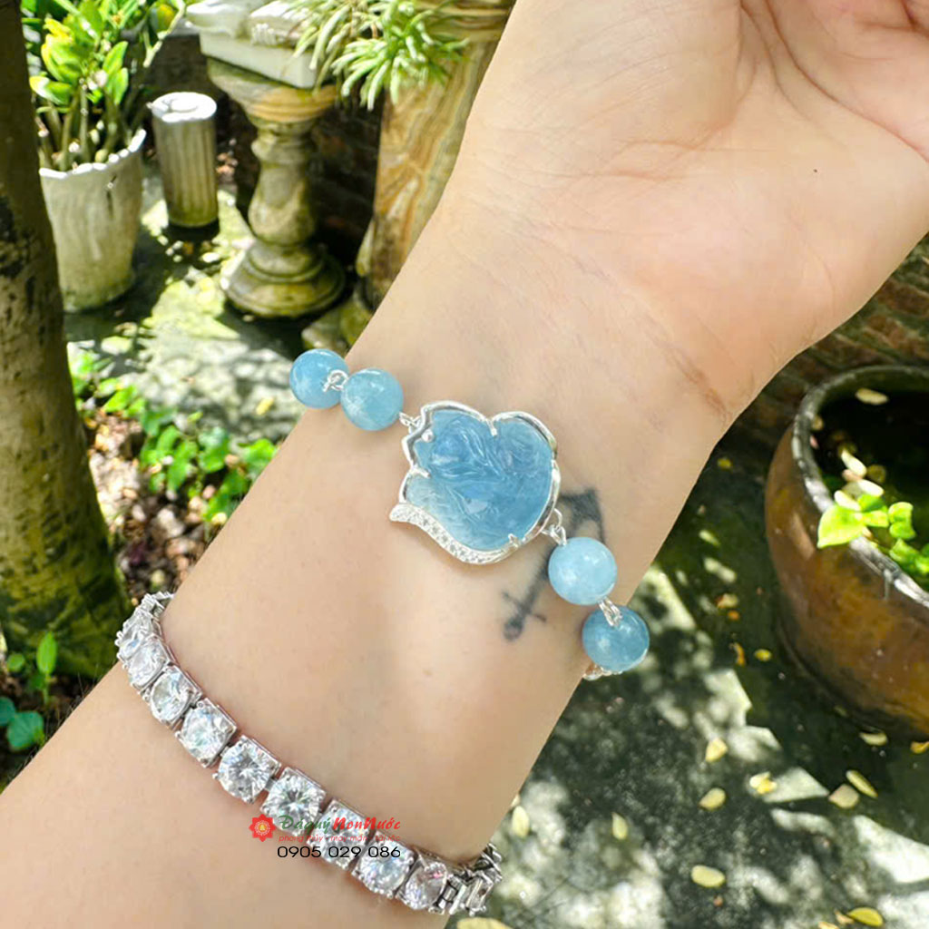 Lắc tay Cửu Vĩ Hồ Ly thạch anh Aquamarine 5 cuu vi ho ly 4