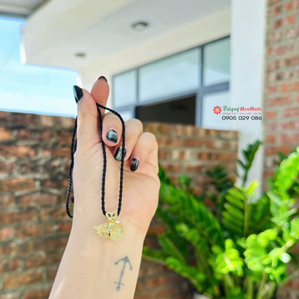 Hồ Lô Thạch Anh Vàng 1 Mặt dây chuyền Hồ Lô thạch anh vàng