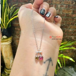 Dây chuyền cherry Thạch anh Tourmaline