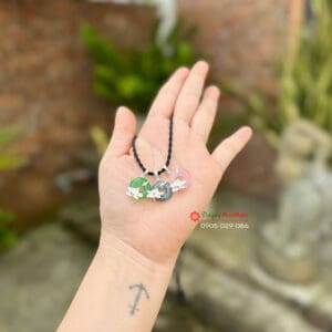 Mặt Dây Chuyền Đồng Điếu Mix Hoa Sen Bạc