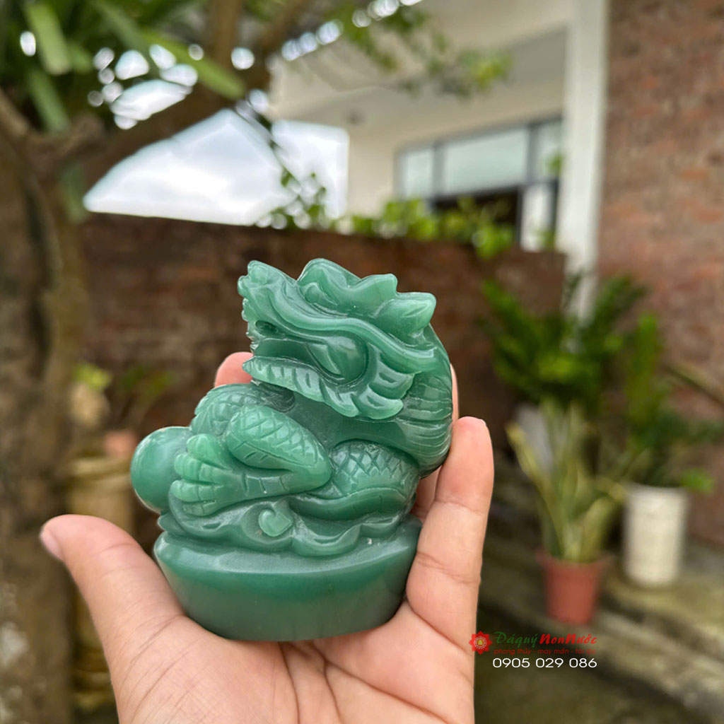 Tượng Rồng Đá Phong Thủy Thạch Anh Aven Xanh 1 Tượng Rồng Đá Phong Thủy
