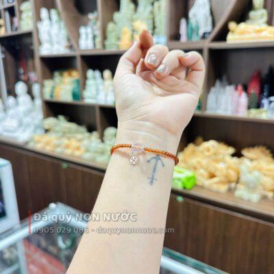Vòng Garnet mix thạch anh tím
